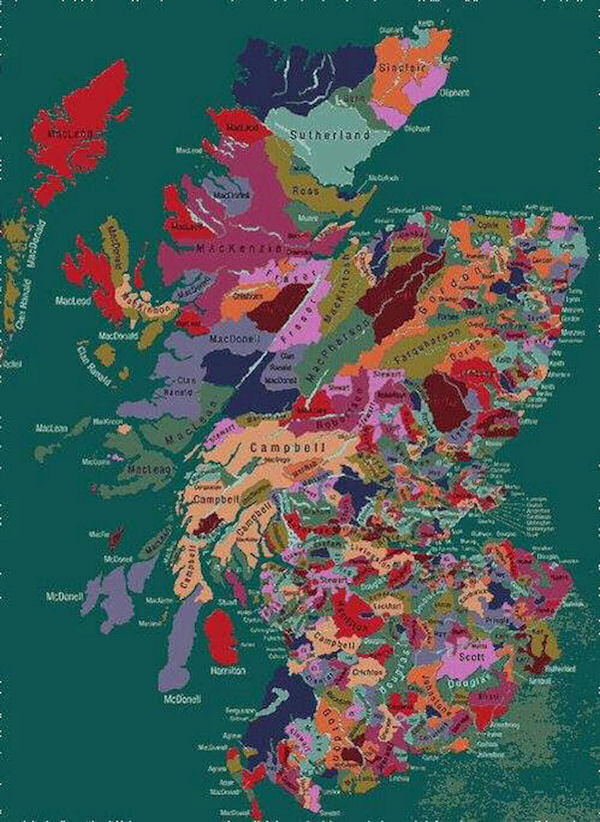 Map of Scottish Clan Territories